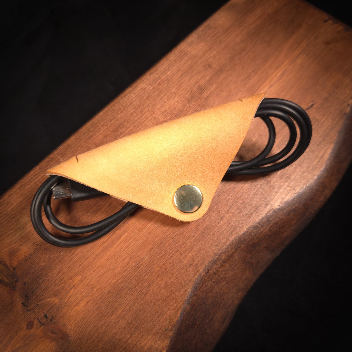 Leather Cable Wrap Organiser (Large)