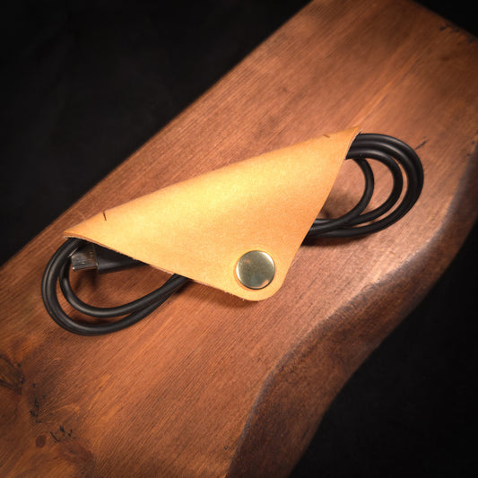 Leather Cable Wrap Organiser (Large)