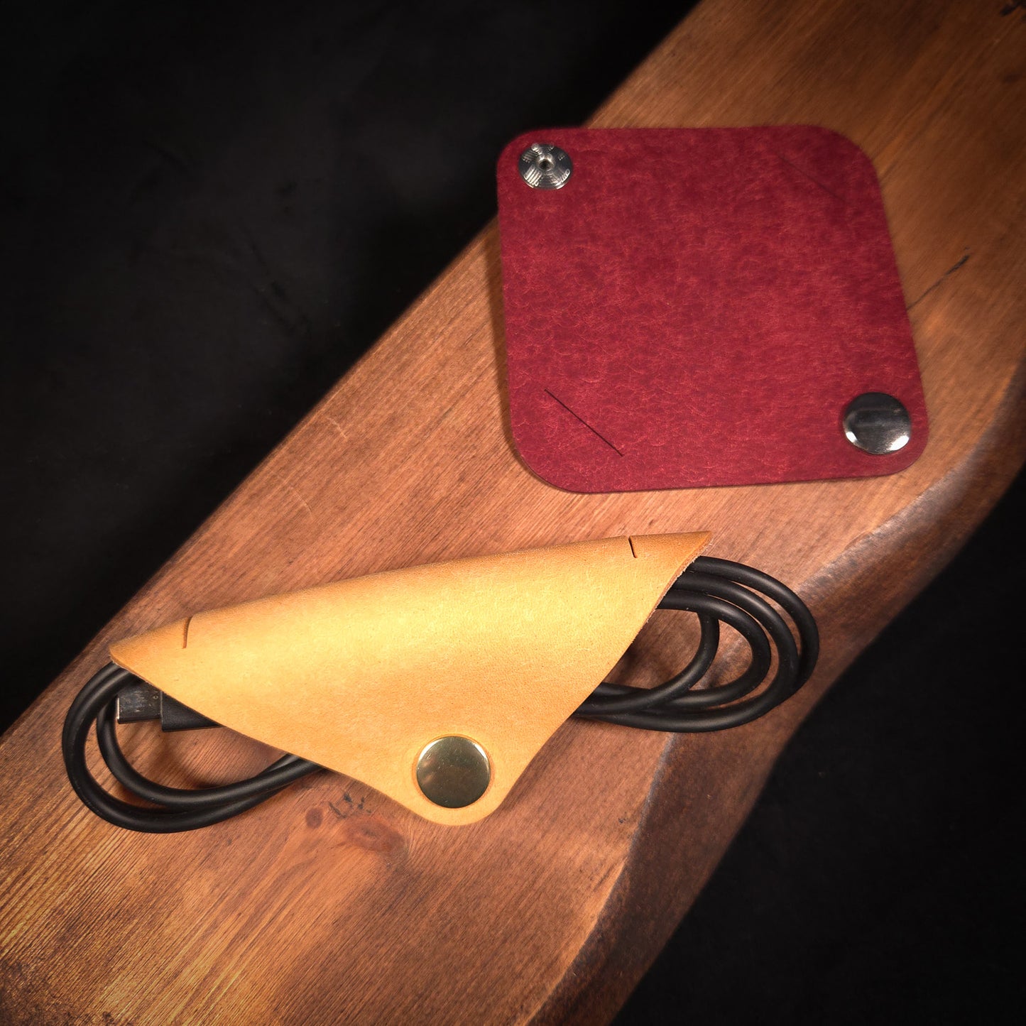 Leather Cable Wrap Organiser (Large)