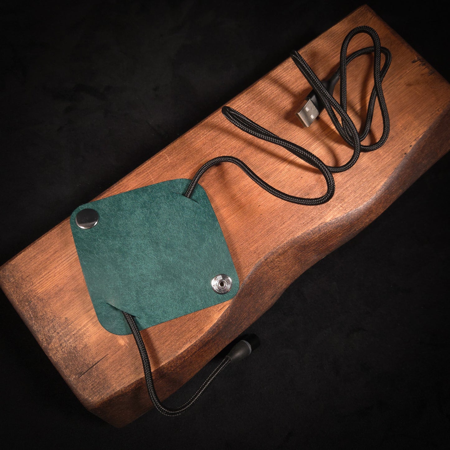 Leather Cable Wrap Organiser (Large)