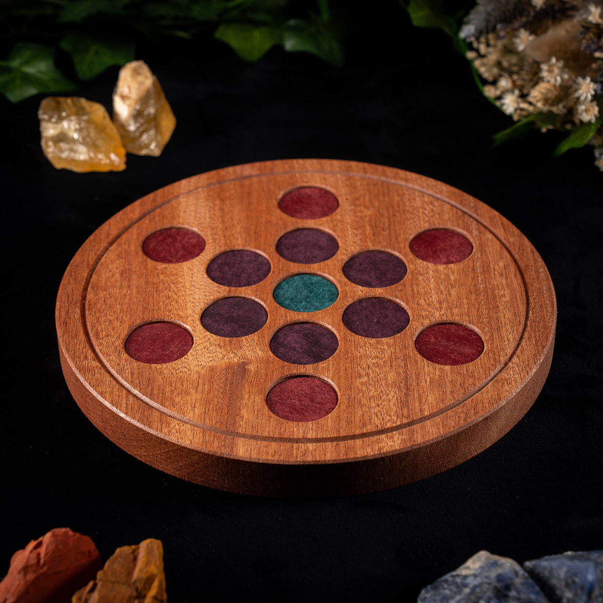 Fruit of Life Wooden Crystal Grid Board