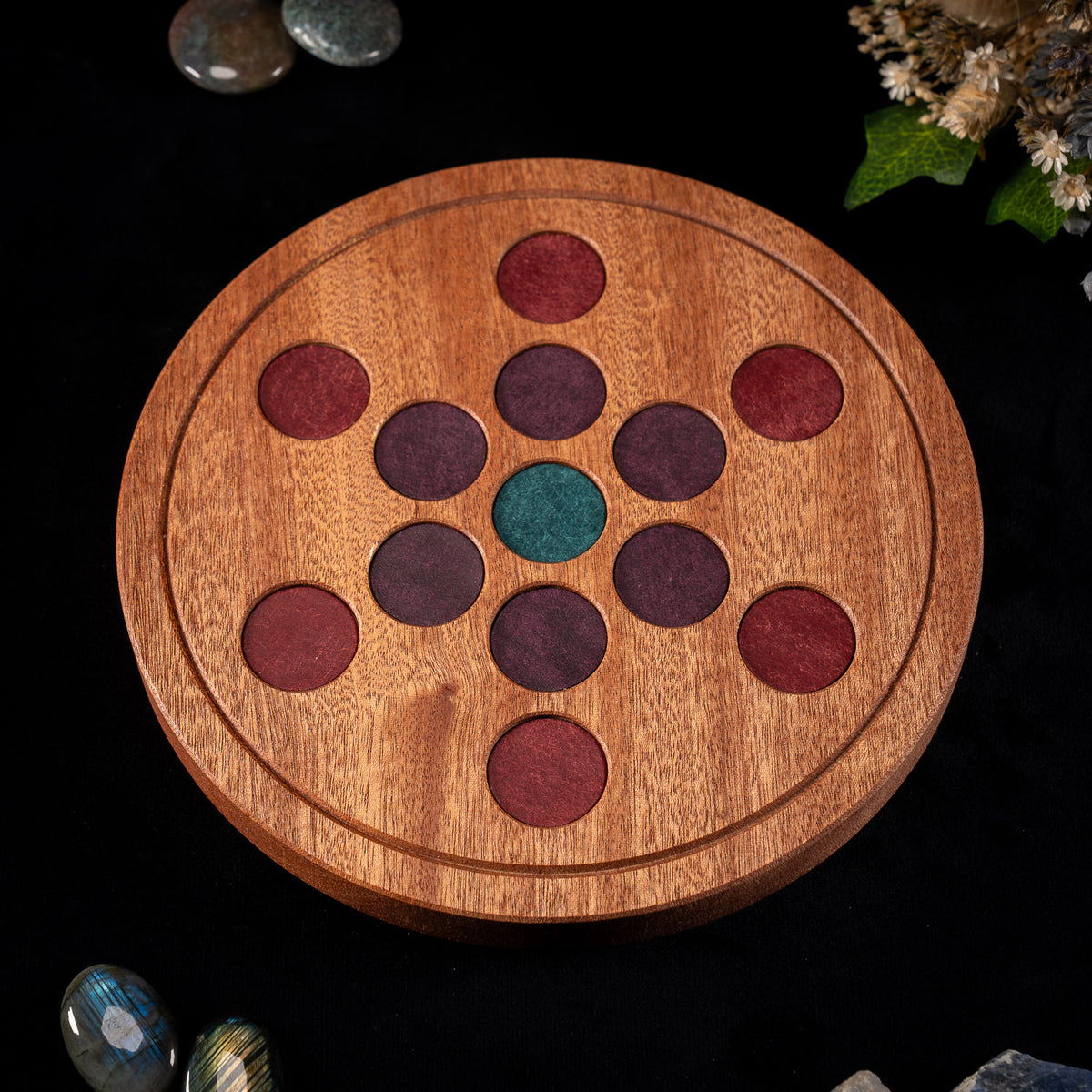 Fruit of Life Wooden Crystal Grid Board