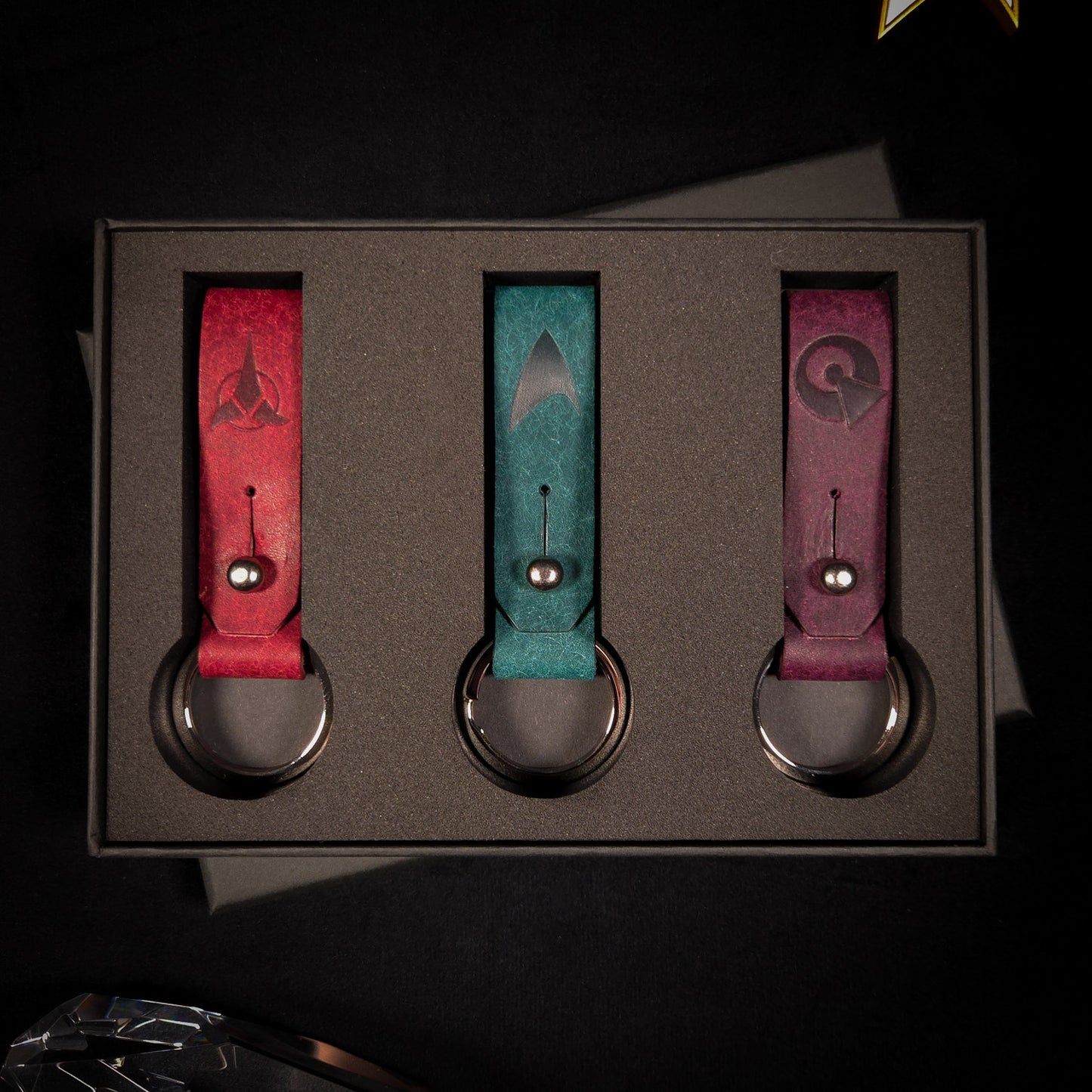 Handmade Leather Keychain Gift Set (Space)