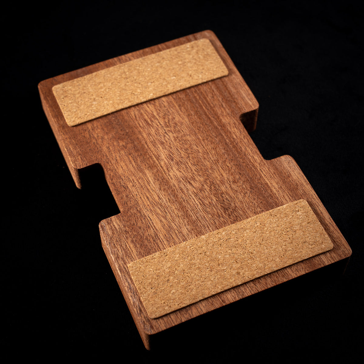 Handmade wooden tarot deck stand in sapele and leather