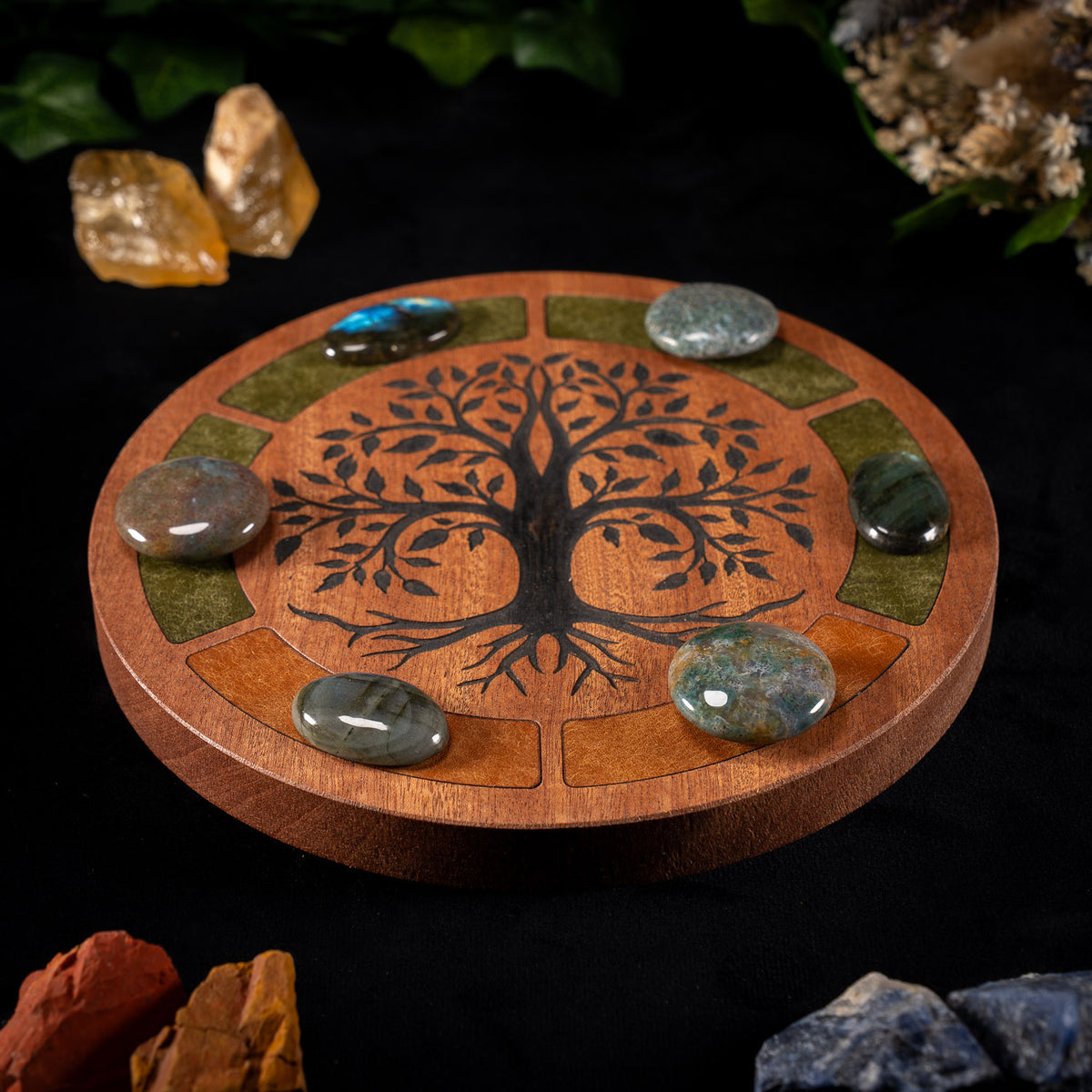 Tree of Life Wooden Crystal Grid Board