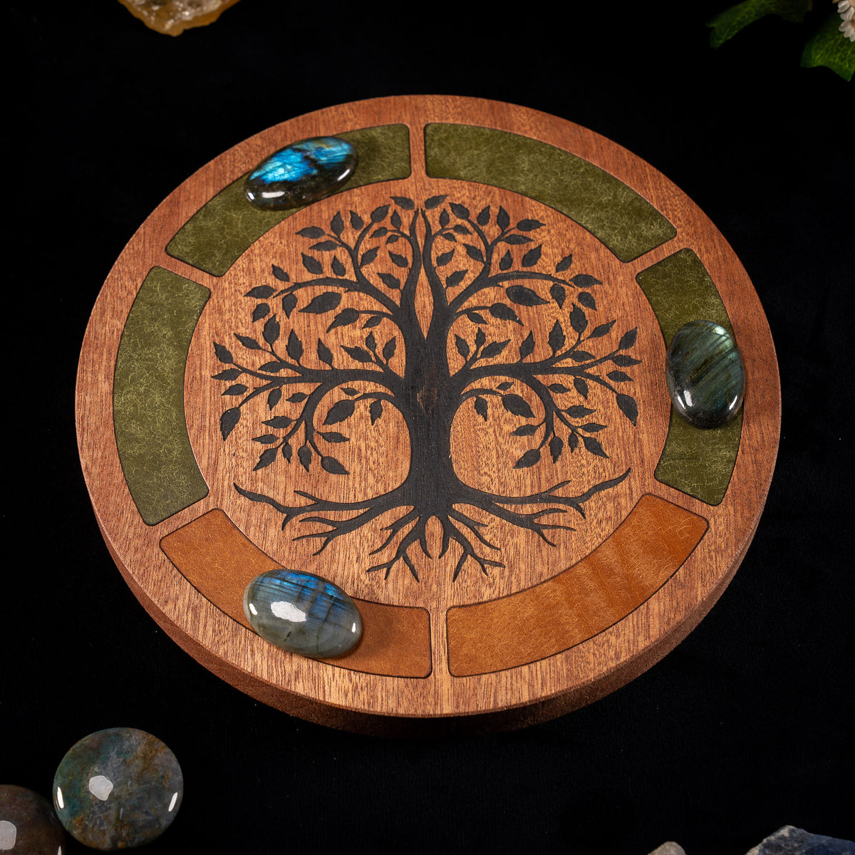 Tree of Life Wooden Crystal Grid Board