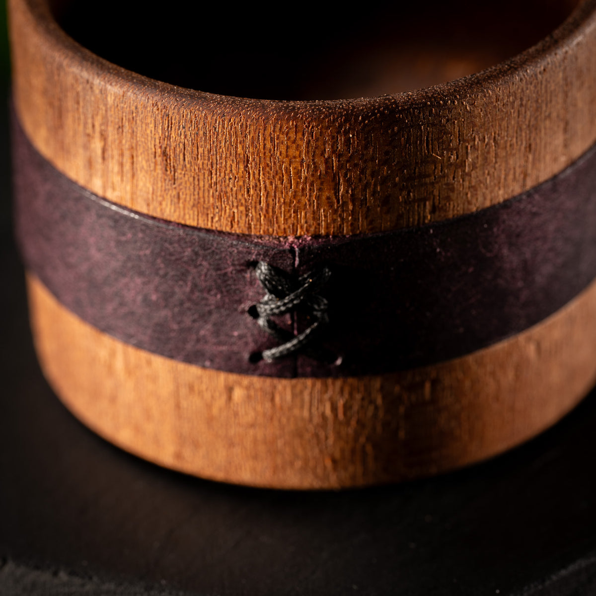The Triad Vessels (set of 3), A Woodland and Leather Collaboration