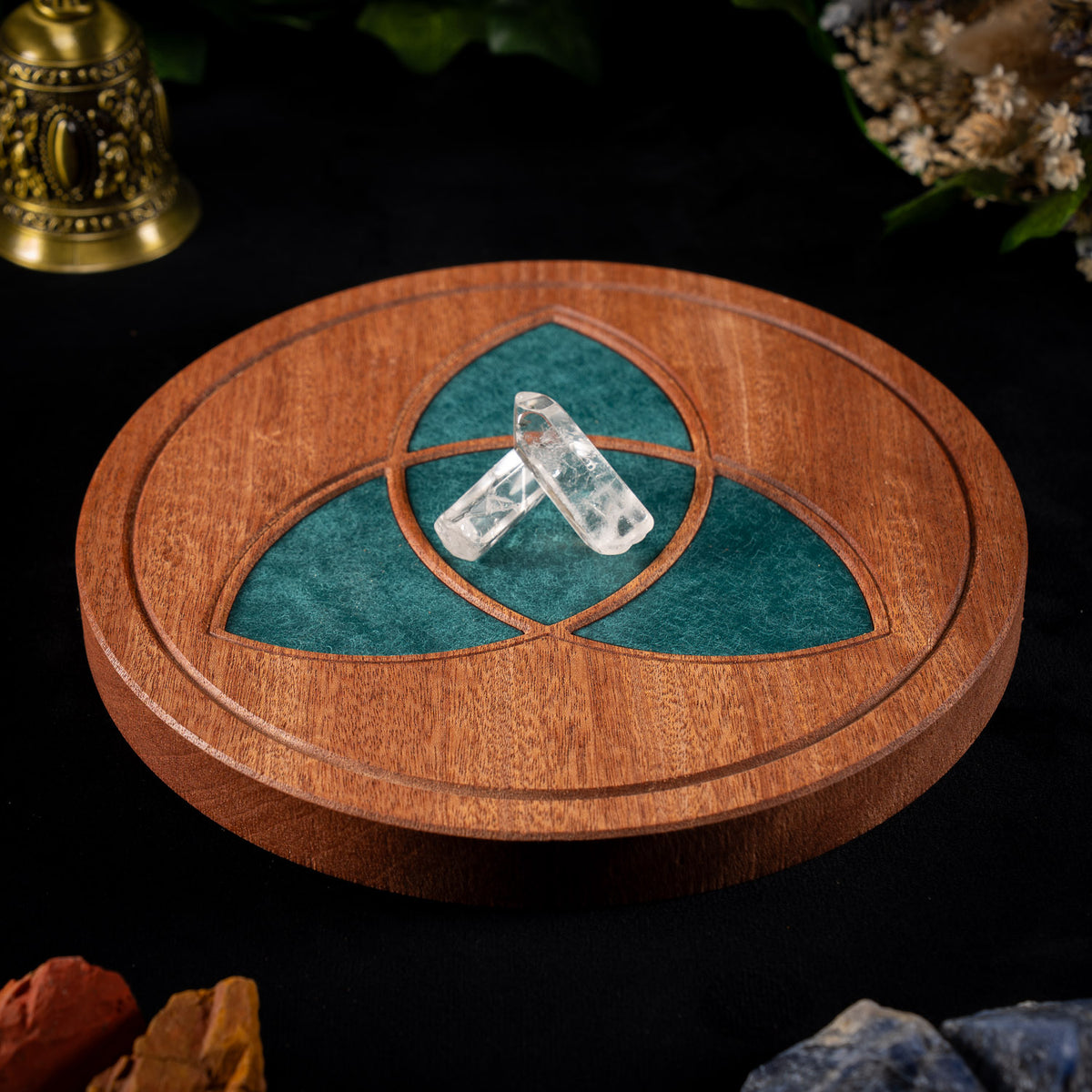 Triquetra Wooden Crystal Grid Board
