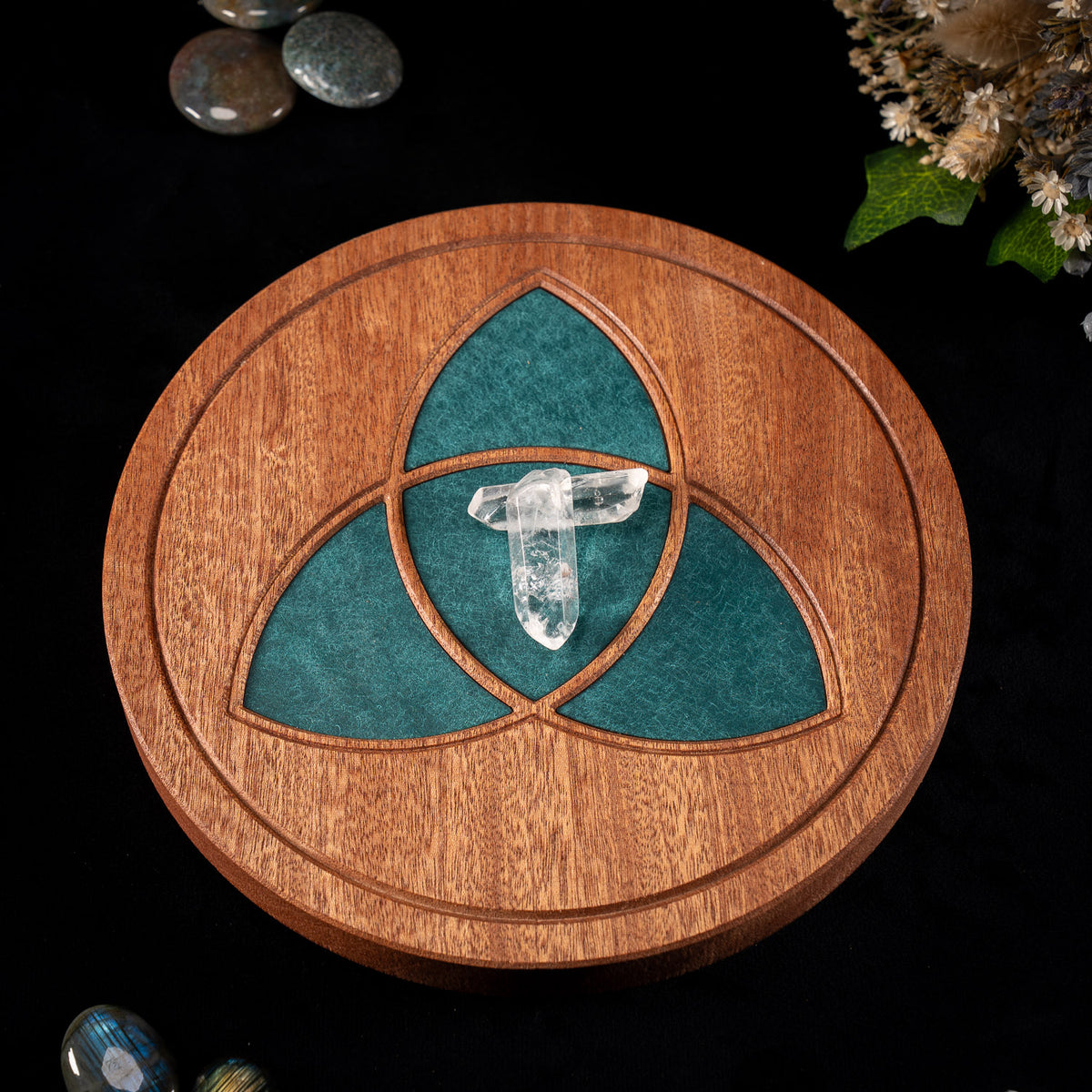 Triquetra Wooden Crystal Grid Board