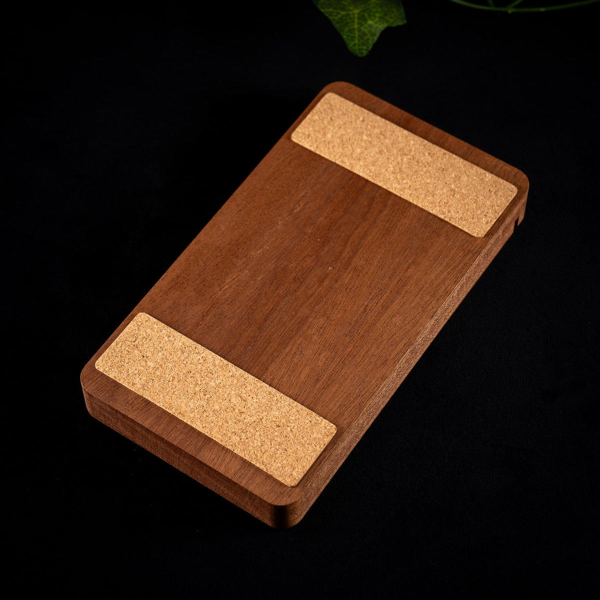 The Vesper sapele altar with glass tealight holder and beeswax tealight