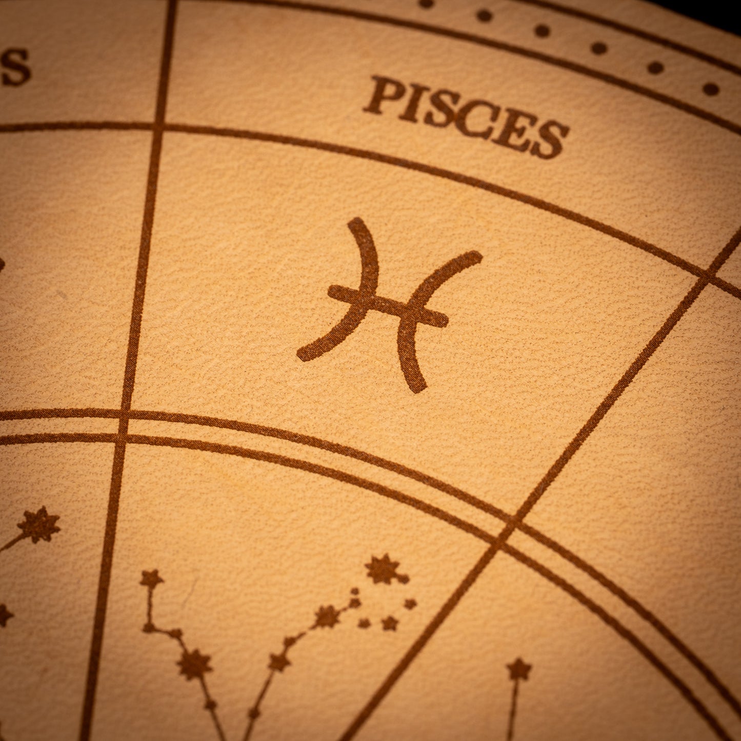 Handmade Leather Zodiac Wheel Mat